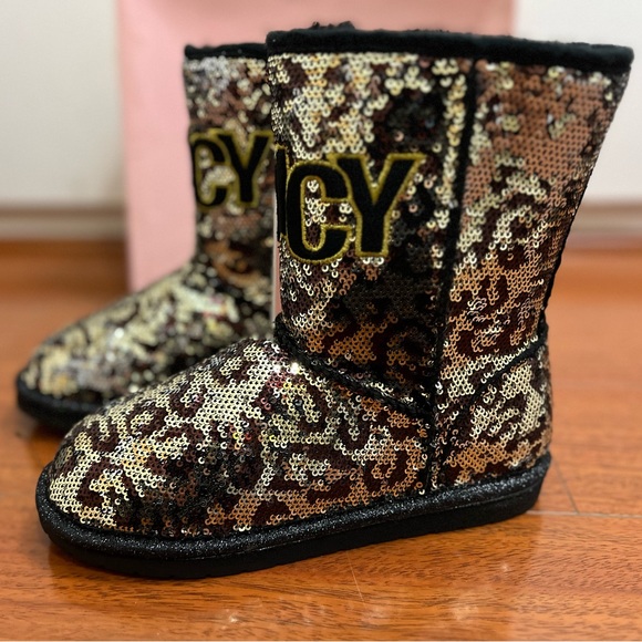 Juicy Couture Shoes - New with tags JUICY COUTURE LEOPARD SHINE BOOTS SIZE 6